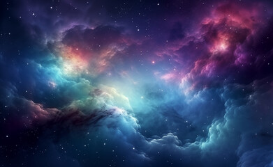Fototapeta na wymiar Colorful space galaxy cloud nebula. Stary night cosmos. Universe science astronomy. Supernova background.