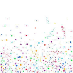 Multi colored Serpentine Party Vector White