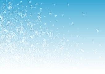 White Snowflake Vector Blue Background. magic