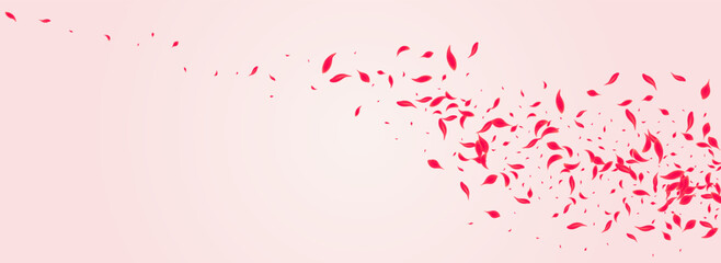 Scarlet Flower Vector Pink Panoramic Background. - obrazy, fototapety, plakaty