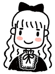 Cartoon drawing, character, cute, woman showing emotion, emoji