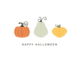 Autumn Pumpkin set,  halloween card - Colorful Flat Design Vector Collection