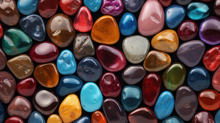 Obraz na płótnie Canvas Seamless Colorful Wet Stones Texture