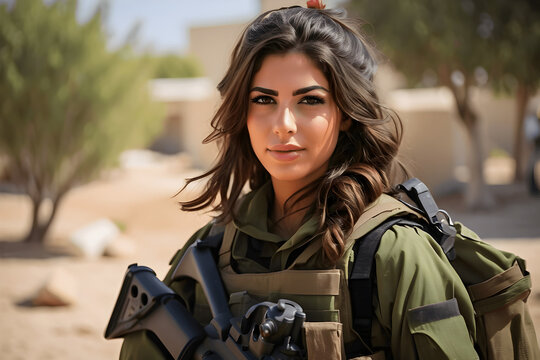 Israeli military young girl, generative ai 