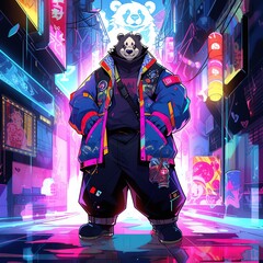 サイバーパンク風　クマ | Generative AI