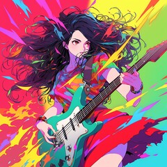 楽器を弾く女の子 | Generative AI