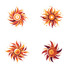 Stylized or abstract sun logo to symbolize