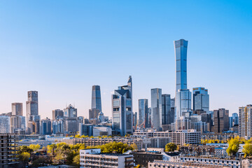 Scenery of the CBD Building Complex on the Urban Skyline in Beijing, China © Govan