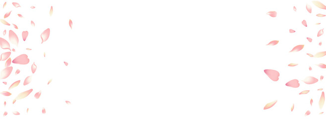 Color Peach Petal Vector Panoramic Background.