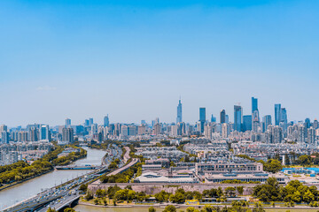 Obraz premium Scenery of Ming City Wall and Urban Skyline Architecture Complex in Nanjing, Jiangsu, China