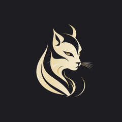 An endearing cat logo illustration, featuring a charming feline with captivating eyes and a graceful posture, radiating a sense of elegance and playfulness
