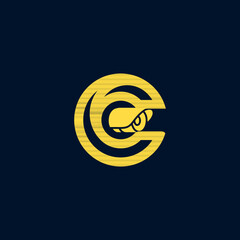 letter C with cctv logo design