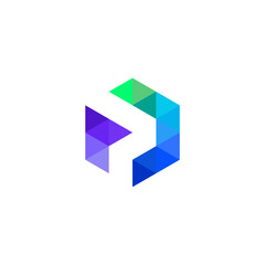 logo letter P with geometric shape