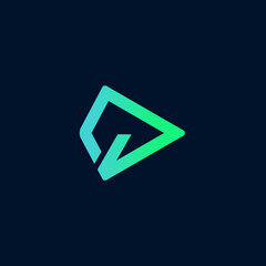 logo triangle that forms the letter D abstract