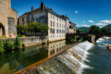Saint-Girons is a French commune located in the Ariège department, in the Occitanie region. - obrazy, fototapety, plakaty