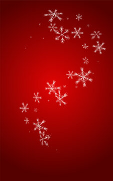 Silver Snowfall Vector Red Background. Abstract