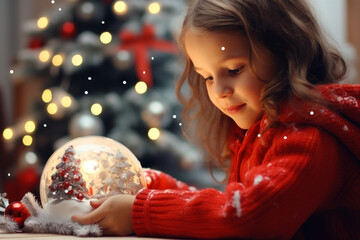 Naklejka premium Kids are crafting handmade christmas decorations to adorn the house.