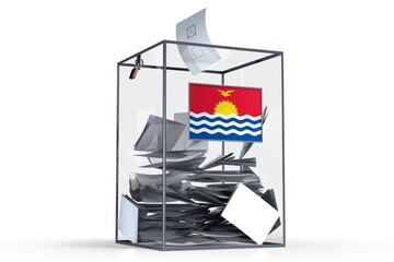 Kiribati - ballot box with voices and national flag - election concept - 3D illustration