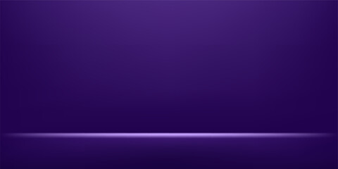 Empty purple violet room, purple studio design for product display. Vector illustration.