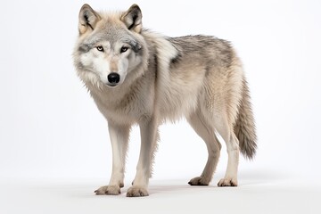 Fototapeta premium Photo of a majestic Dire wolf in a pristine setting created with Generative AI technology