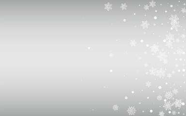 White Snow Vector Silver Background. Sky Blizzard