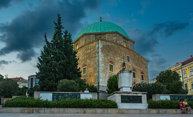 PECS, HUNGARY - 17 AUGUST 2022: Candlemas Church of the Blessed Virgin Mary, known as the Mosque of...