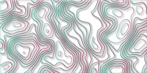 Fototapeta premium Abstract paper fluid liquid curve shape seamless pattern. Flow backdrop ornament background with geometric structure. Vector seamless line decoration with wave design can be used in giftcard, template