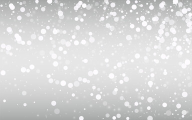 Light Snow Vector Silver Background. New Blizzard