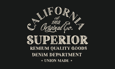 California Superior standard Original Co. Editable t shirt design graphics print vector illustration for men and women