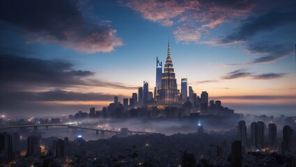 Twilight Majesty: Enchanted Cityscape
