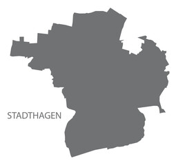 Stadthagen German city map grey illustration silhouette shape