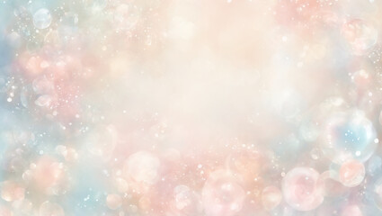 Fototapeta na wymiar A mesmerizing and dreamy blend of soft ethereal blur, set against a backdrop of light red, adorned with whimsical bubbles, a delicate watercolor effect, and subtle bokeh elements.