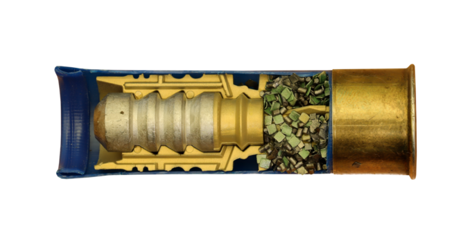shotgun  heavy projectile cross section on transparent background