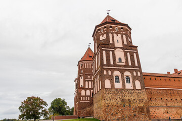 Obraz premium Mir, Belarus - 10.03.2023 -Shot of the Mir castle complex. Landmark