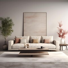 living room interior, beige