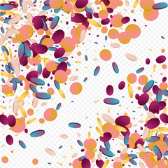 Multicolored Round FallingFestive Transparent