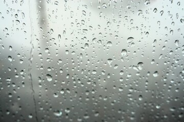 Regentropfenmuster vor nasser Straße mit Baumstammreflexion bei Regen am Nachmittag im Herbst