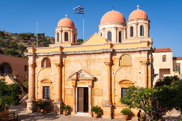 Holy Trinity Agia Triada Tzagaroli Monastery on Crete, Greece - obrazy, fototapety, plakaty
