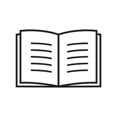 Outline book icon vector illustration.