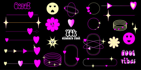  Y2K style sticker set. Groovy