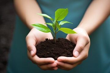 care for a young plant - protect the planet - international planet day