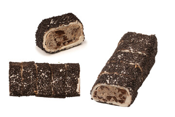 Sweet roll with chocolate and nuts, turkish sweets.