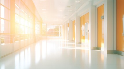 Blurred bright light interior of hospital medical illustration background