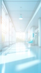 Blurred bright light interior of hospital medical illustration background