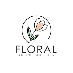 floral logo, floral shop market, vector boutique logo for floral shop, hand drawn vector feminine beauty and floral botanical logo