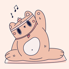 Cute kawaii pink bear sticker kid graphic