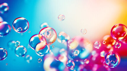 PC  Desktop Wallpaper with Floating Bubbles on a Vibrant Background
