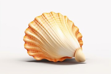 3D seashell isolated on white background. Generative AI