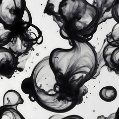 Abstract black ink in water