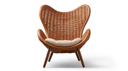 Weave chair handmade, product vintage style isolated on white background with clipping path.